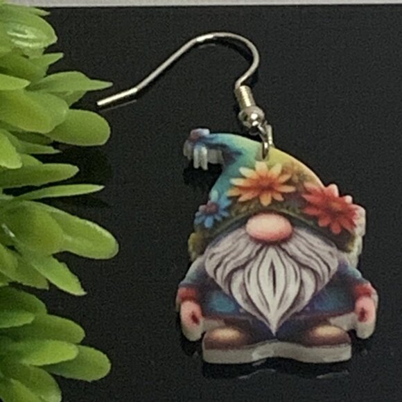 Gnome Earring, Dwarf Earring, Elf Earring, Flower Earring, Boho Earring, Gift - Picture 1 of 4